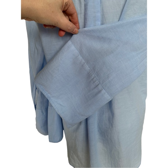 H&M Blouse in woven cotton fabric wide sleeves Collar wrapover V-Neck Size 8 - Picture 7 of 16